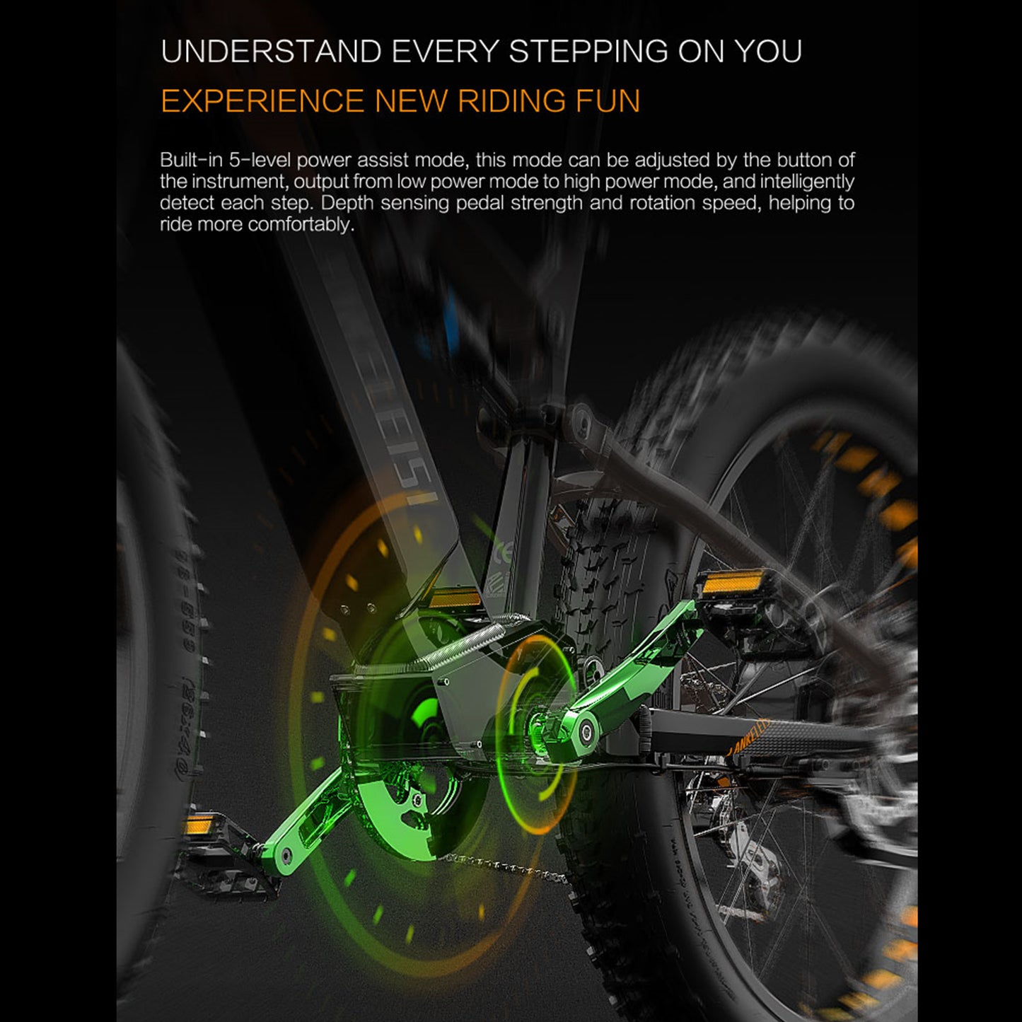 RV800 PLUS 48V 20Ah Fashionable Electric Bike 26 Inch 7 Speed Transmission system Up To 52Km/h Front & Rear Hydraulic Disc Brake