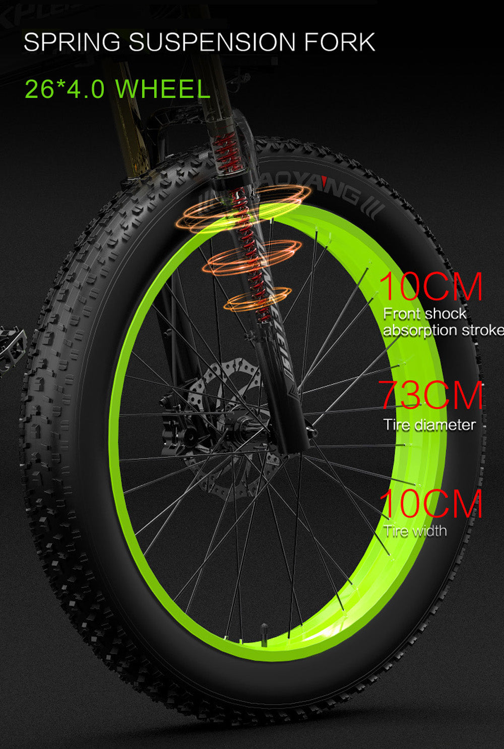 Lankeleisi XT750Plus 1000W Powerful Electric Fat Tire Bike, 5 Level Pedal Assist, 48V 14.5A/17.5A Large Capacity Lithium Battery, adopt Double shoulder suspension downhill fork