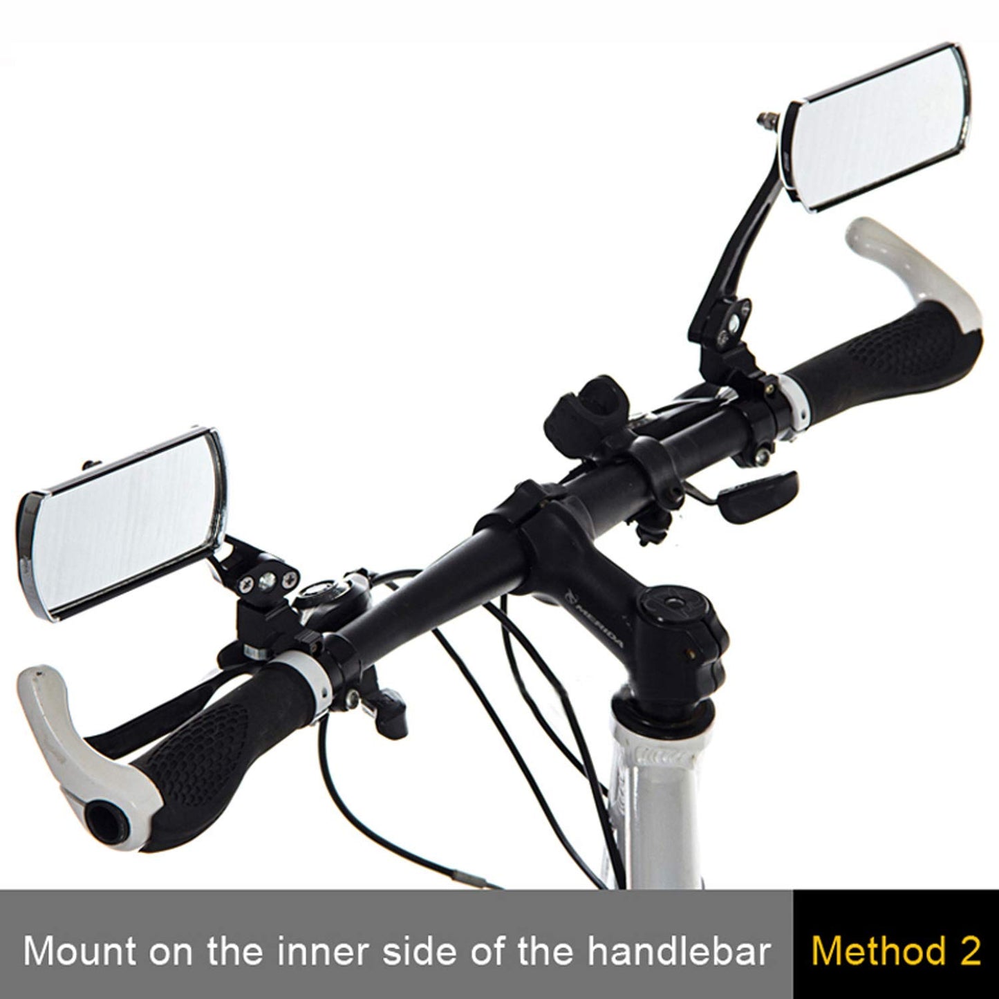 Bicycle Rear Mirror Flexible Adjustable Handlebar Rearview Mirror for Mountain Bike Wide Vision (ang.)