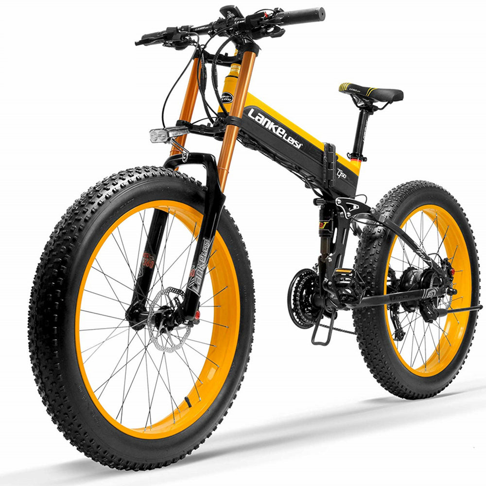 Lankeleisi XT750Plus 1000W Powerful Electric Fat Tire Bike, 5 Level Pedal Assist, 48V 14.5A/17.5A Large Capacity Lithium Battery, adopt Double shoulder suspension downhill fork