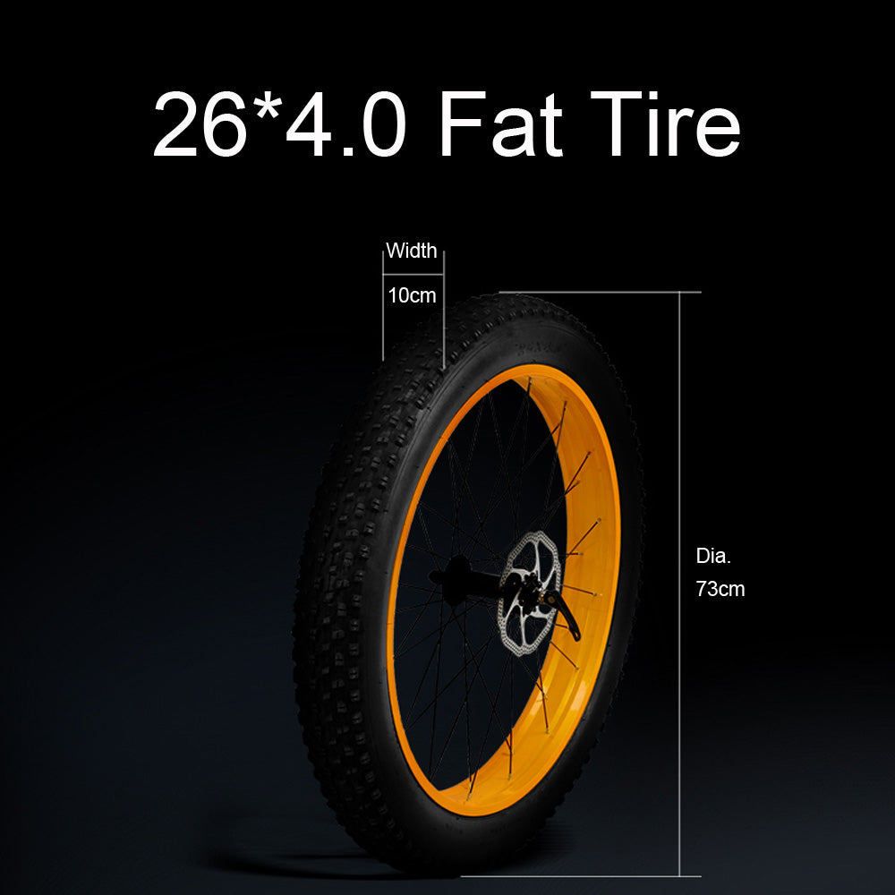 Lankelei T750 5-Grade Pedal Assist Power System Electric Fat Tire Bike, 26*4.0 Snow Tire Wheel, Both Disc Brake, Built-In Large Capacity Removable Battery (ang.)