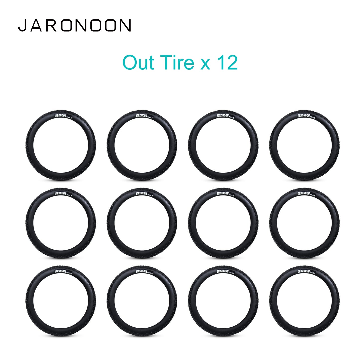Wholesale JARONOON 12PCS Extra-Wide 26X4.8 Inch Tires for Snow Bikes and E-Bikes – Premium Fat Bike Tires Without Rims