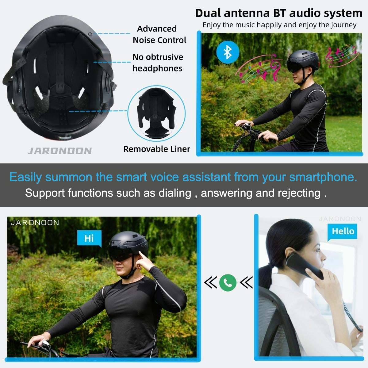 Casco inteligente de llamadas Bluetooth mejorado con cámara grabadora de conducción incorporada 1080P HD, visera desmontable, luz trasera de señal de giro