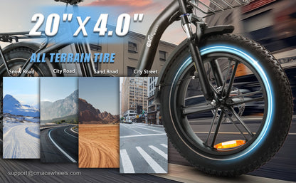 CMACEWHEEL Y20 PRO 20x4.0 inch all terrain fat tires for snow, sand, and city riding
