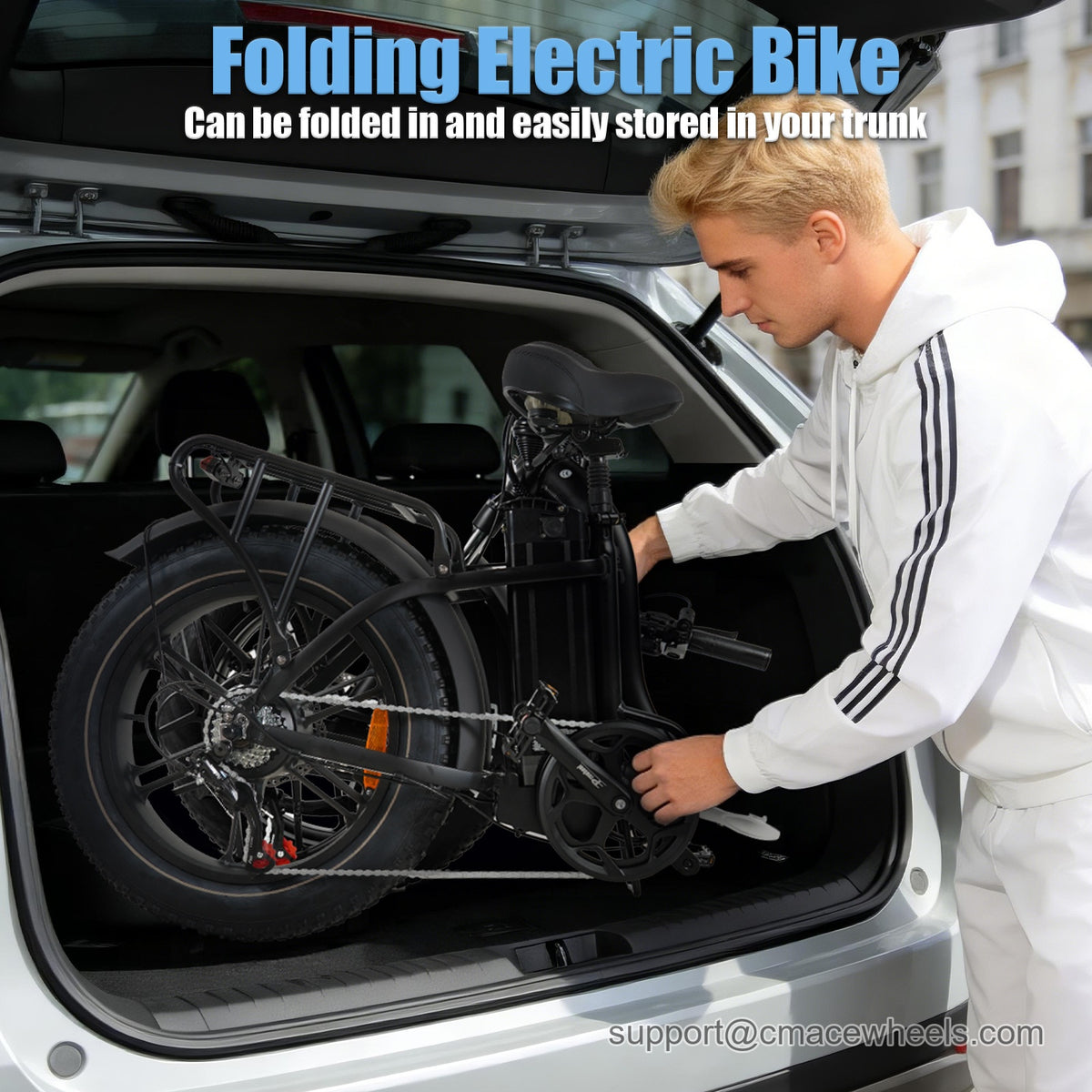 CMACEWHEEL Y20 PRO folded e-bike compact size for car trunk and storage
