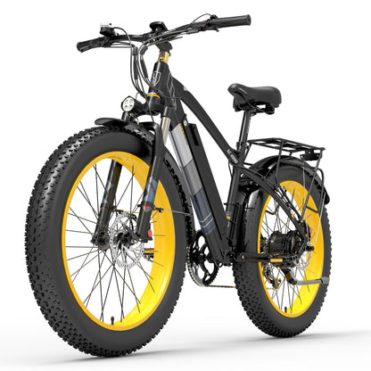 Lankeleisi XC4000 1000W 48V 15Ah Bicicleta eléctrica, Bicicleta de nieve de 26 pulgadas Bicicleta de neumático grueso, Freno de disco hidráulico delantero y trasero