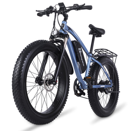 Shengmilo MX02S Bicicleta eléctrica de 26 pulgadas 1000W Bicicleta de montaña para hombre Bicicleta de nieve 48V17Ah Batería de litio 4.0 Neumático gordo E-bike Freno de disco hidráulico