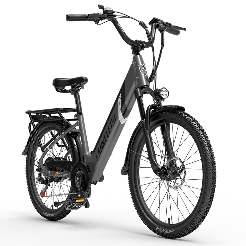 ES500 Pro 500W 48V 16Ah 130Km Uthållighet 24 tum Borstlös Motor Urban Electric Bike Dual Disc Brakes 32km/h Max Speed City Bik