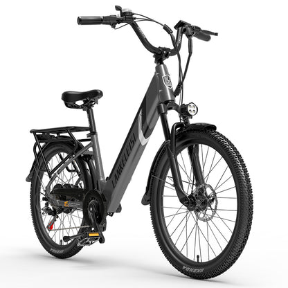 ES500 Pro 500W 48V 16Ah 130Km Uthållighet 24 tum Borstlös Motor Urban Electric Bike Dual Disc Brakes 32km/h Max Speed City Bik