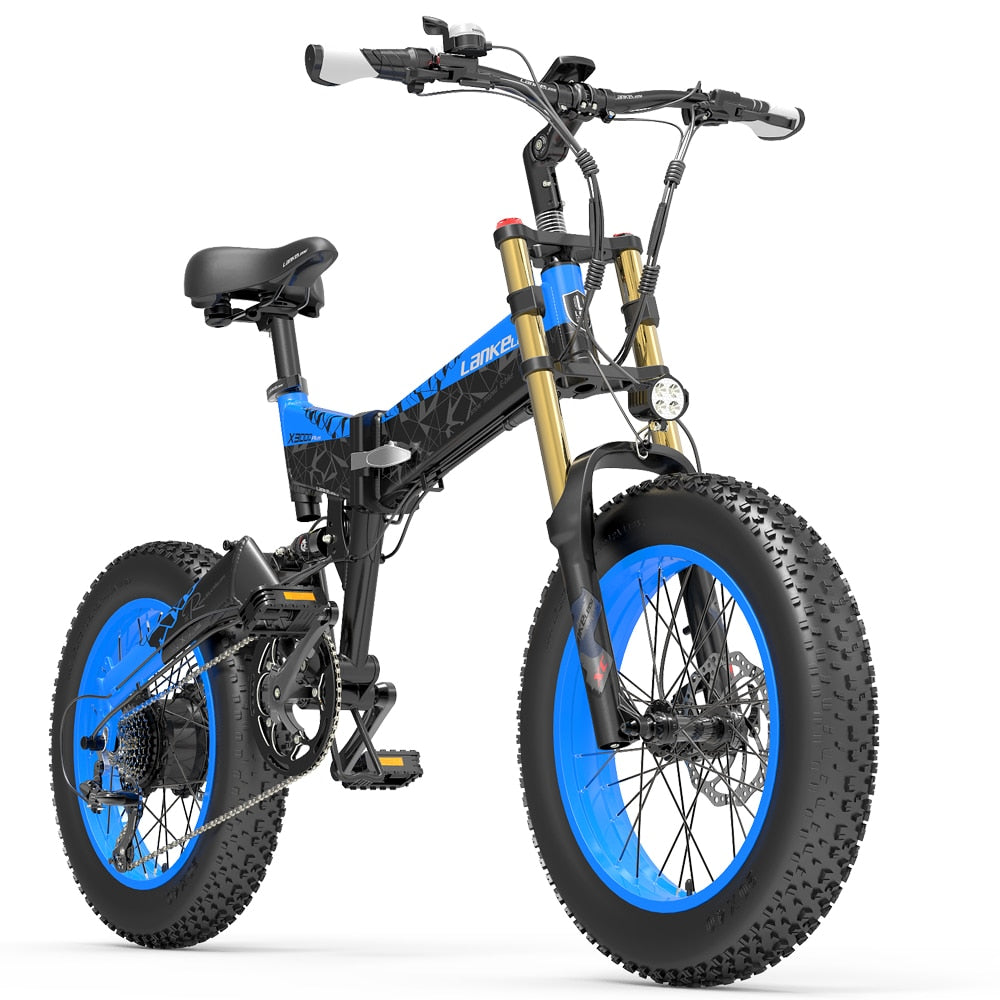 X3000plus Air front fork 20 Inch 4.0 Fat Tire Snow Bike,with 48V 17.5Ah Big Capacity Battery, 1000W Brushless Motor, Full Suspension, Upgraded Front Fork