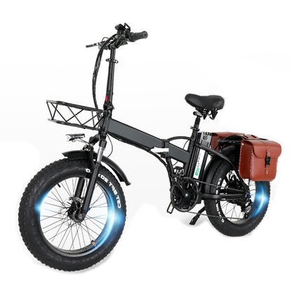 Bicicleta eléctrica plegable GW20 de 750 W y 20 pulgadas, neumático grueso 4,0, batería de litio potente de 48 V, bicicleta de nieve, bicicleta de asistencia eléctrica