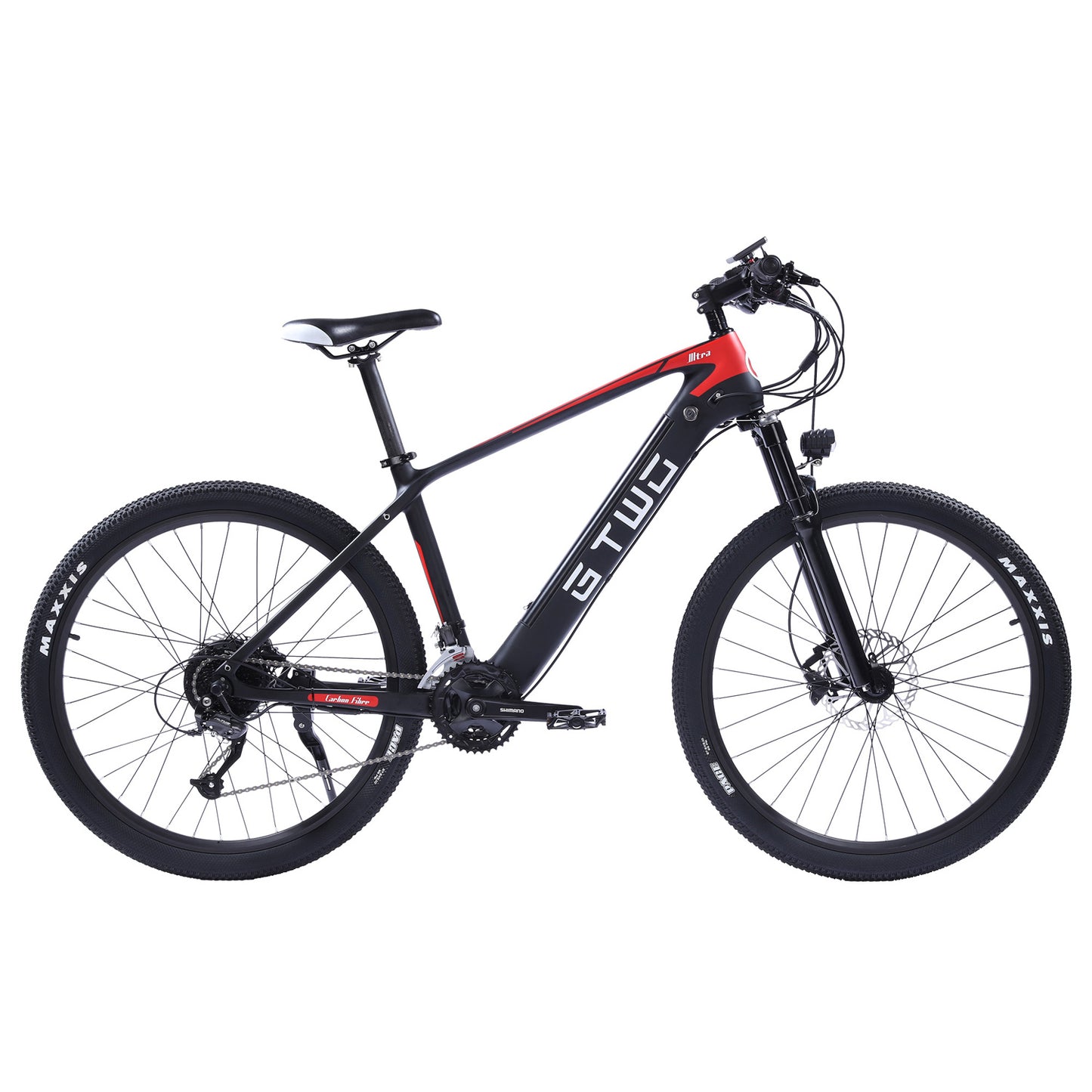 27,5 Inch Electric Carbon Fiber Bike, adpopt 350W Motor, Air Shock Absorber Front Fork, 27 Speed Mountain Bicycle